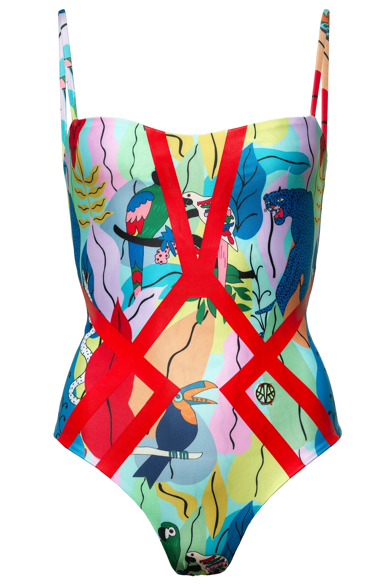 Amélie Swimsuit Jungle Red