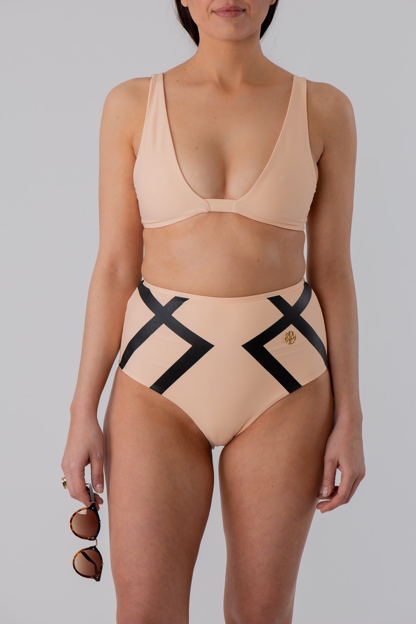 Adele Highwaist Bikini Bottom Delicate Black