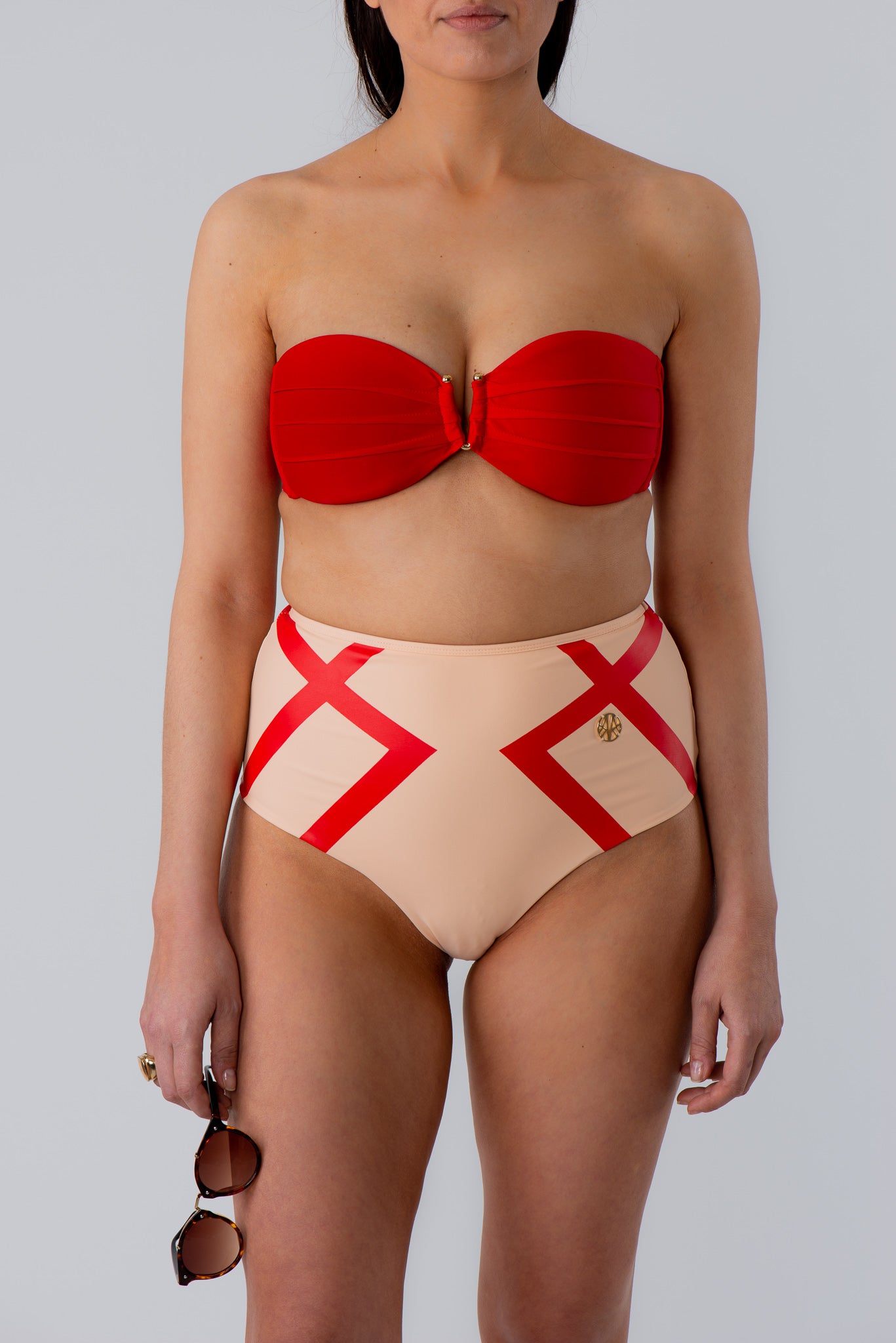 Amna Bandeau Bikini Top Red